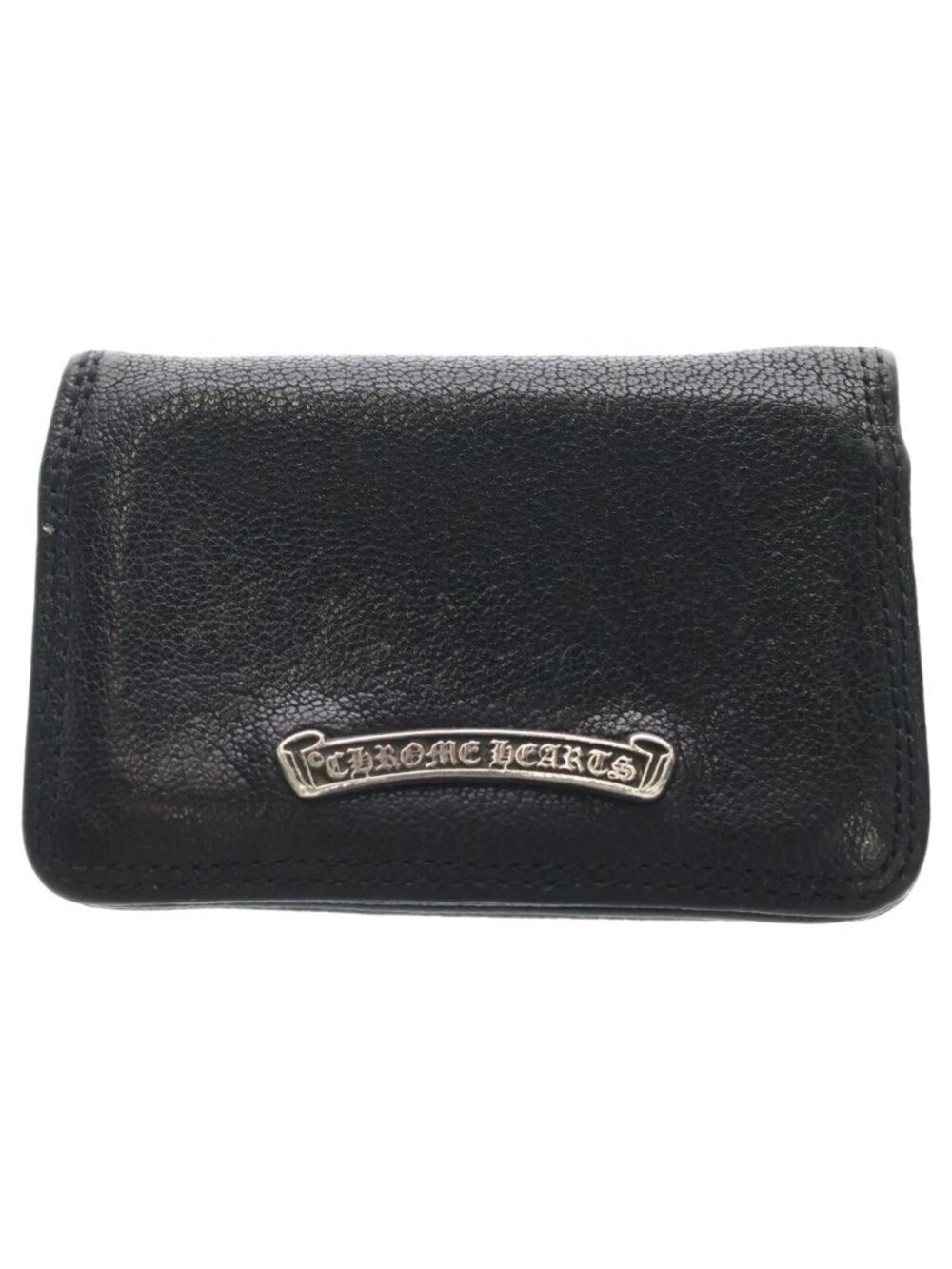 Chrome Hearts Card Case Leather with Grommet Black Navy